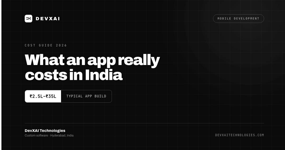 Mobile app development cost breakdown for an Indian app team in Hyderabad, 2026